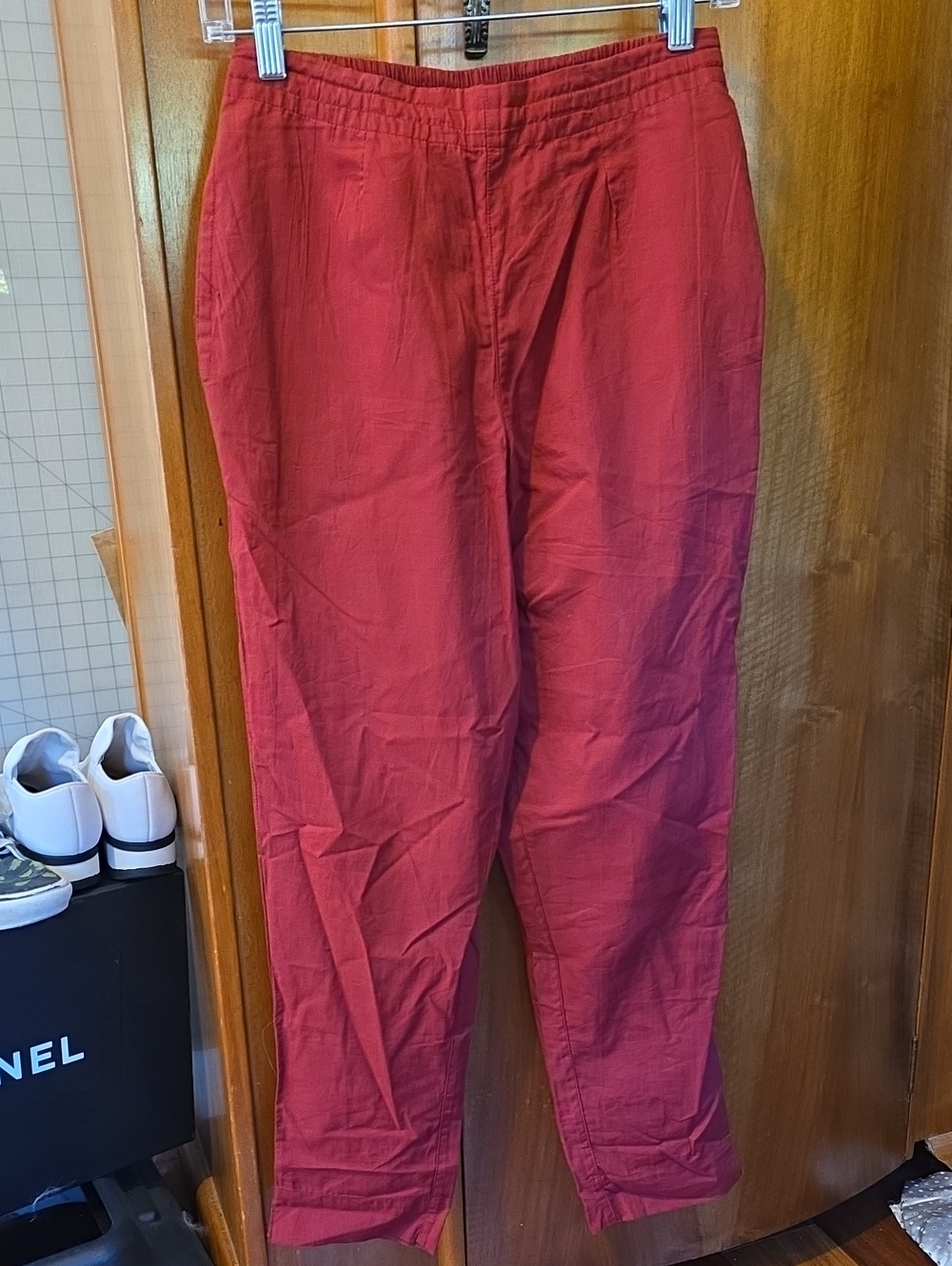 Fabindia Womens' Casual Pull On Cotton Red Pants
